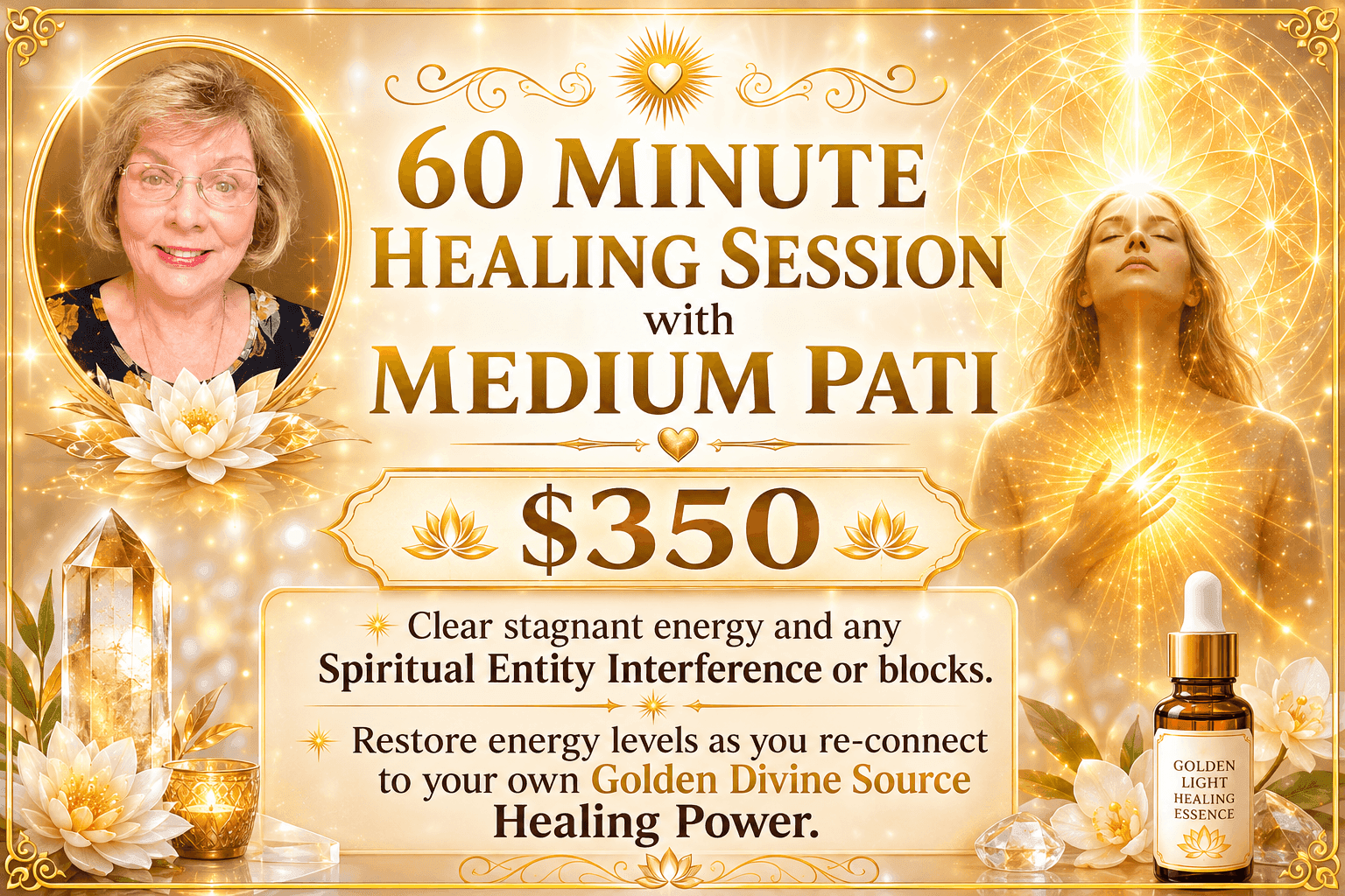 60 minute healing session with Medium Pati