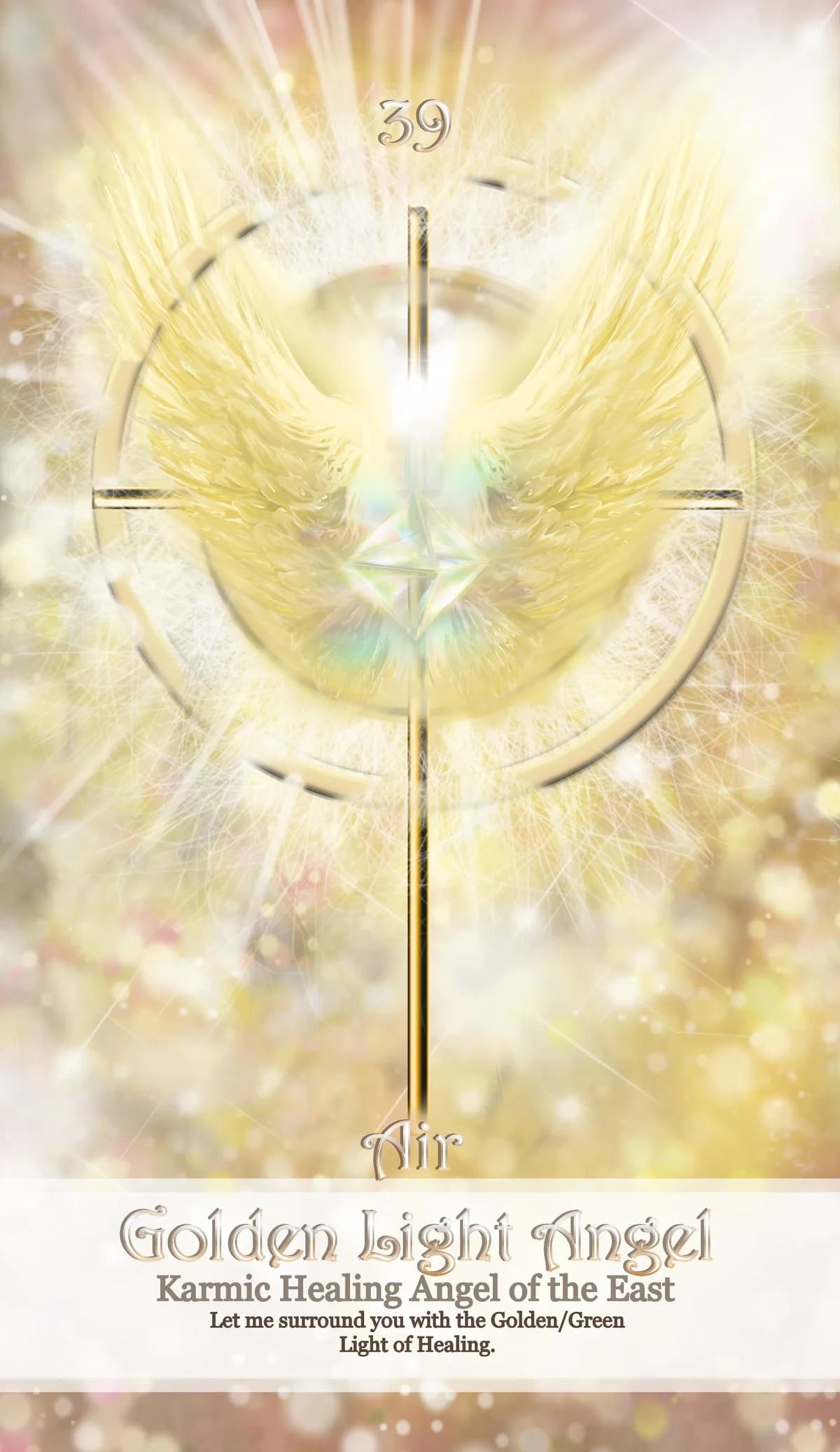 Golden Light Oracle card 39, Air · Golden Light Angel of the East