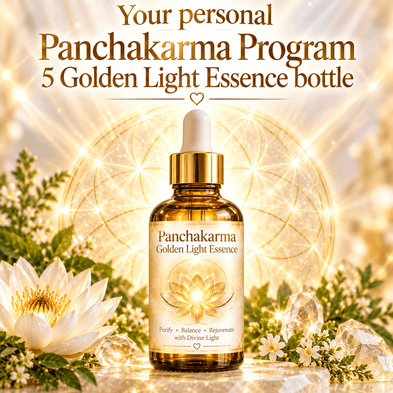Your personal Panchakarma Program, 5 Golden Light Essence bottle