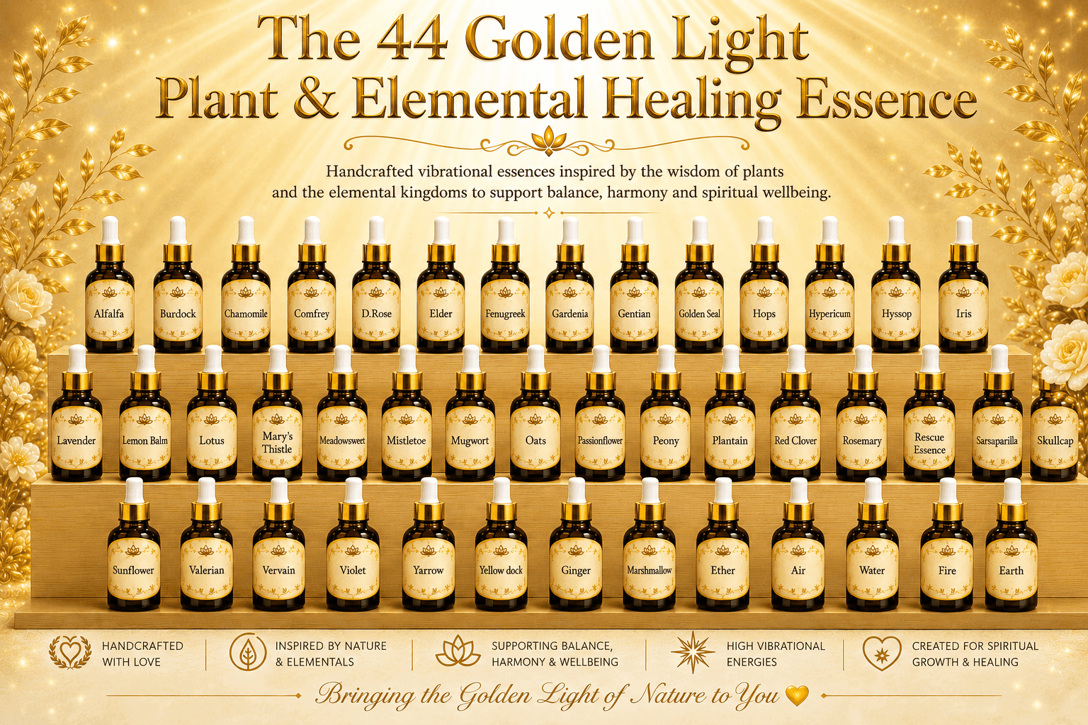 Golden Light Plant and Elemental Healing Essence collection artwork
